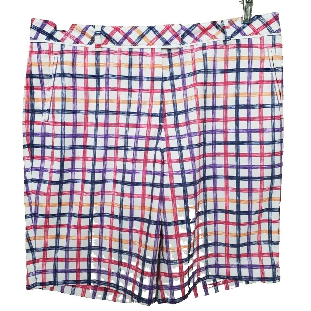 Lady Hagen Women's Multicolor Check Pattern Golf Shorts Size 12 Stretch